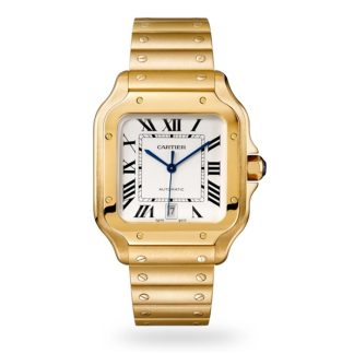 Zegarek Cartier Santos De Cartier Duży model Automatyczny mechanizm Żółte złoto Wymienne metalowe i skórzane bransoletki WGSA0029