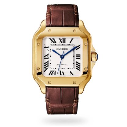 Zegarek Cartier Santos De Cartier Średni model Automatyczny mechanizm Żółte złoto Wymienne metalowe i skórzane bransoletki WGSA0030 - obrazek 2
