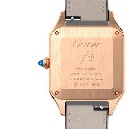 Zegarek Cartier Santos-Dumont Duży model Mechanizm kwarcowy Różowe złoto Skóra WGSA0021 - obrazek 4