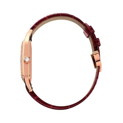 Zegarek Cartier Santos-Dumont Duży model Różowe złoto Diamenty Skórzany pasek WJSA0016 - obrazek 3