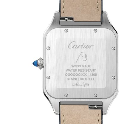 Zegarek Cartier Santos-Dumont Extra-Large Model Ręcznie nakręcany Mechaniczny Mechanizm Różowe złoto Stal Skóra W2SA0017 - obrazek 2