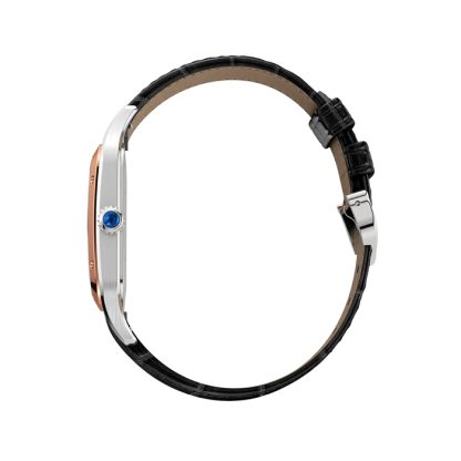 Zegarek Cartier Santos-Dumont Extra-Large Model Ręcznie nakręcany Mechaniczny Mechanizm Różowe złoto Stal Skóra W2SA0017 - obrazek 3