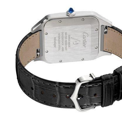 Zegarek Cartier Santos-Dumont Extra-Large Model Ręcznie nakręcany Mechaniczny Mechanizm Różowe złoto Stal Skóra W2SA0017 - obrazek 5