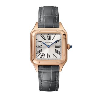 Zegarek Cartier Santos-Dumont Mały model Mechanizm kwarcowy Różowe złoto Skóra WGSA0022