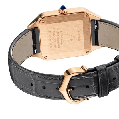 Zegarek Cartier Santos-Dumont Mały model Mechanizm kwarcowy Różowe złoto Skóra WGSA0022 - obrazek 5