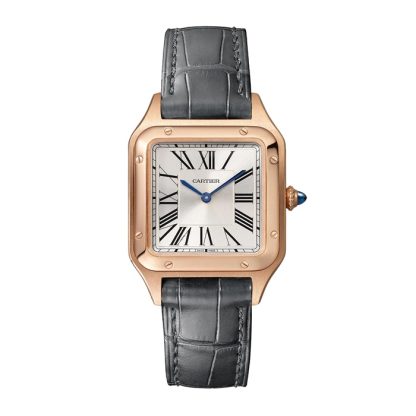 Zegarek Cartier Santos-Dumont Mały model Mechanizm kwarcowy Różowe złoto Skóra WGSA0022