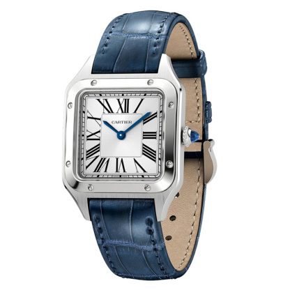 Zegarek Cartier Santos-Dumont Mały model Mechanizm kwarcowy Stal Skóra WSSA0023 - obrazek 3