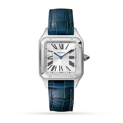 Zegarek Cartier Santos-Dumont Mały model Mechanizm kwarcowy Stal Skóra WSSA0023