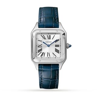 Zegarek Cartier Santos-Dumont Mały model Mechanizm kwarcowy Stal Skóra WSSA0086