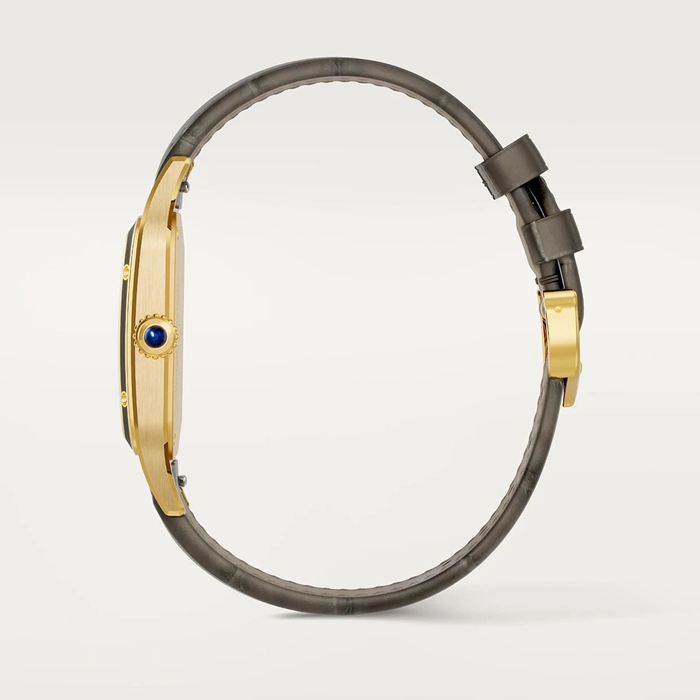 Zegarek Cartier Santos-Dumont duży model mechaniczny mechanizm z ręcznym nakręcaniem 430 MC żółte złoto WGSA0097 - obrazek 5