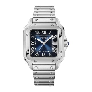 Zegarek Cartier Santos de Cartier Średni model Stalowy automatyczny wymienny skórzany pasek WSSA0063