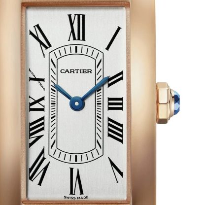 Zegarek Cartier Tank Américaine Mały model Mechanizm kwarcowy Różowe złoto Skóra WGTA0133 - obrazek 2