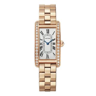 Zegarek Cartier Tank Américaine Mały model Mechanizm kwarcowy Różowe złoto WJTA0056