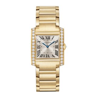 Zegarek Cartier Tank Française Średni model Mechanizm kwarcowy Żółte złoto Diamenty WJTA0040