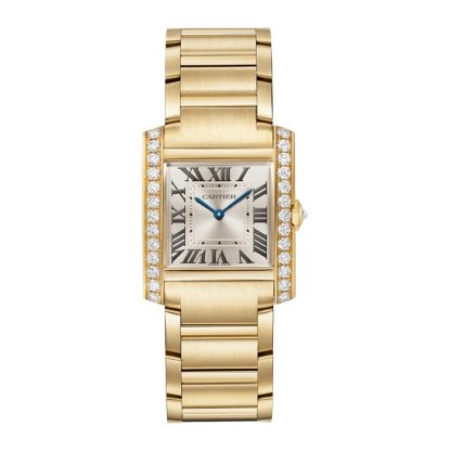 Zegarek Cartier Tank Française Średni model Mechanizm kwarcowy Żółte złoto Diamenty WJTA0040