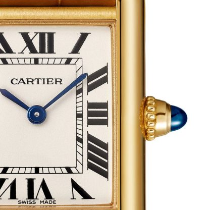 Zegarek Cartier Tank Louis Cartier Mały model Mechanizm kwarcowy Żółte złoto Skóra WGTA0342 - obrazek 4