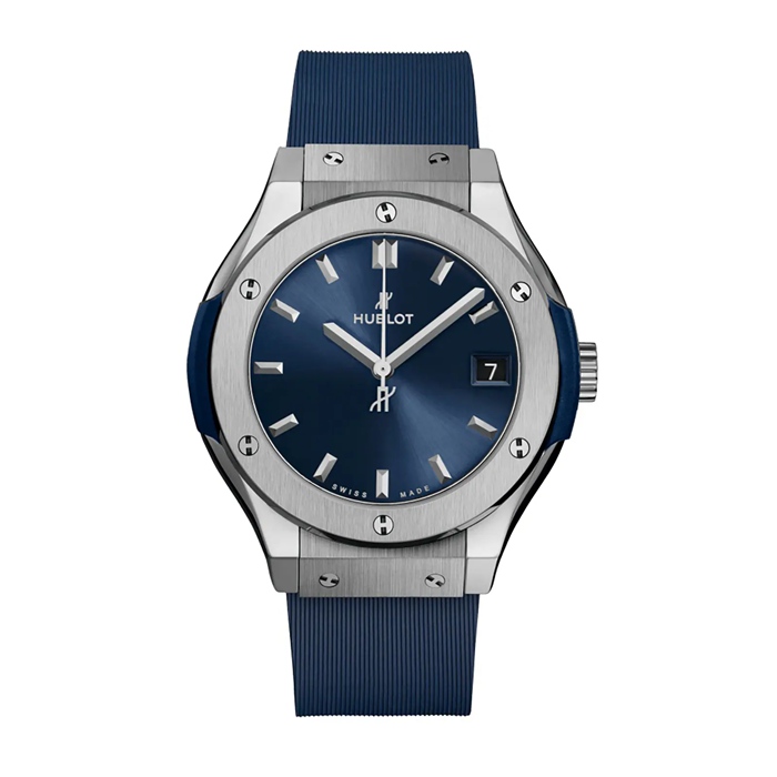 Zegarek damski Hublot Classic Fusion Titanium Blue 33 mm 581.NX.7170.RX