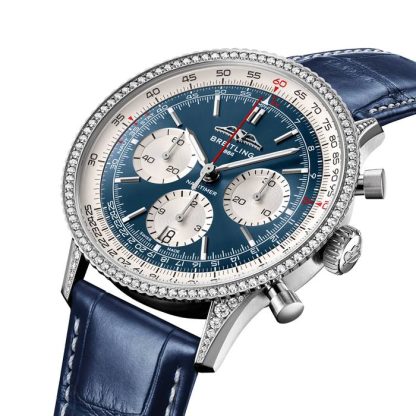 Zegarek męski Breitling Navitimer Chronograph 41 mm z niebieską tarczą i białymi oczami AB0139631C1P1 - obrazek 2