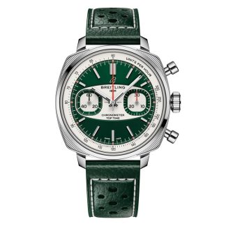 Zegarek męski Breitling Top Time B01 Racing 38 mm Zielona skóra AB01771A1L1X1
