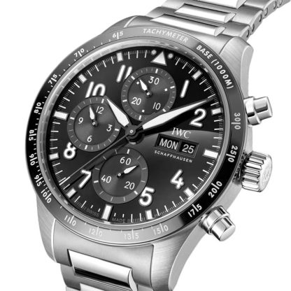 Zegarek męski IWC Pilot Performance Chronograph 41 mm AMG Czarny tytan IW388304 - obrazek 3