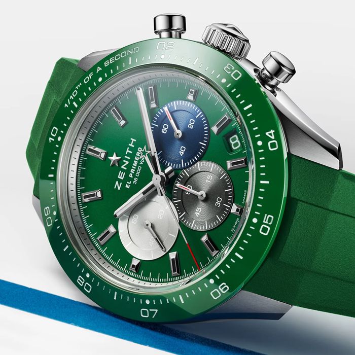 Zegarek męski Zenith Chronomaster Sport 41 mm Zielona guma 03.3119.3600/56.R952 - obrazek 2