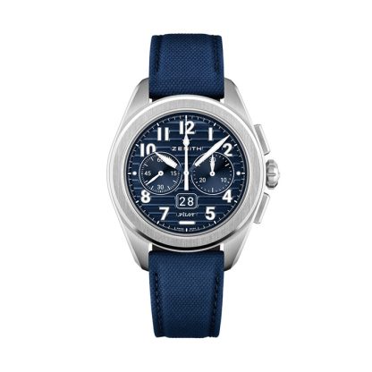 Zegarek męski Zenith Pilot Automatic 42,5 mm Niebieski 2 paski 03.4000.3652/51.I003