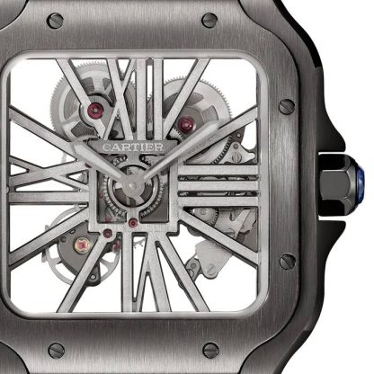 Zegarek szkieletowy Cartier Santos De Cartier WHSA0009 - obrazek 3