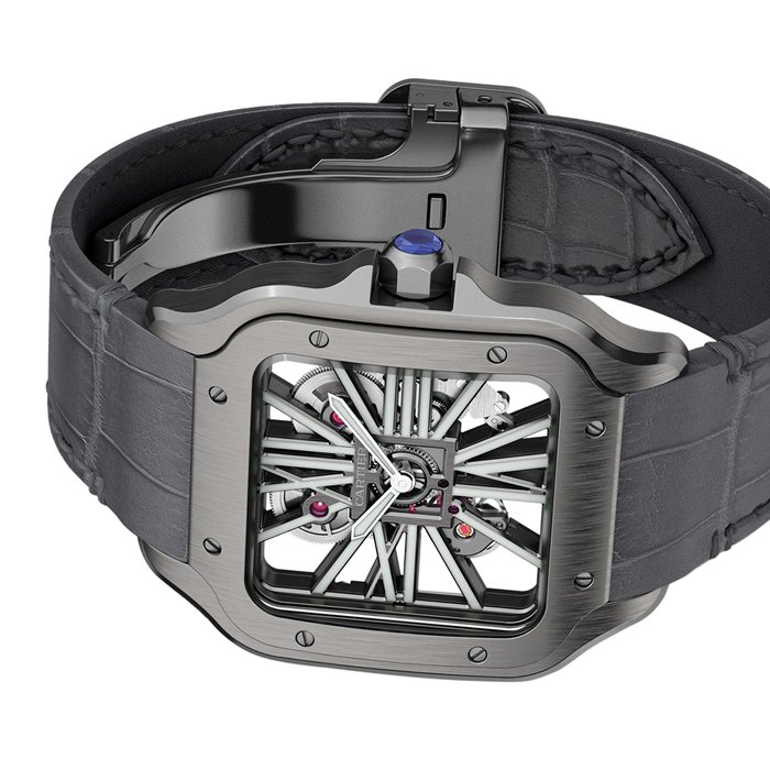 Zegarek szkieletowy Cartier Santos De Cartier WHSA0009 - obrazek 5