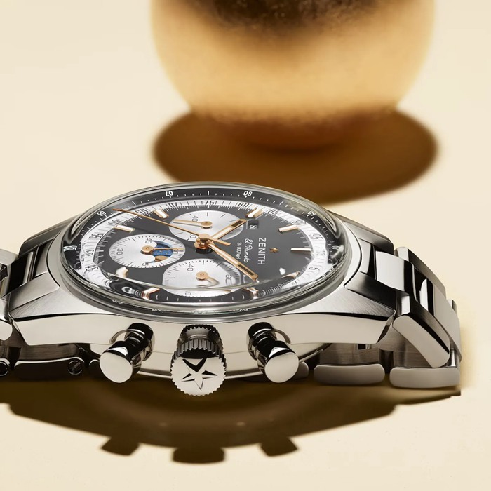 Zenith Chronomaster Original Stalowy 38mm Zegarek Męski Szary 03.3400.3610/39.M3200 - obrazek 2