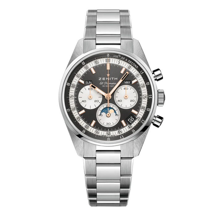 Zenith Chronomaster Original Stalowy 38mm Zegarek Męski Szary 03.3400.3610/39.M3200