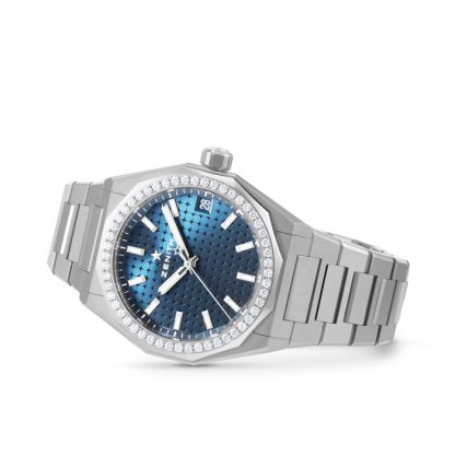 Zenith Defy Skyline 36 mm, stal i diamenty, zegarek automatyczny, niebieski 16.9400.670/51.I001 - obrazek 2