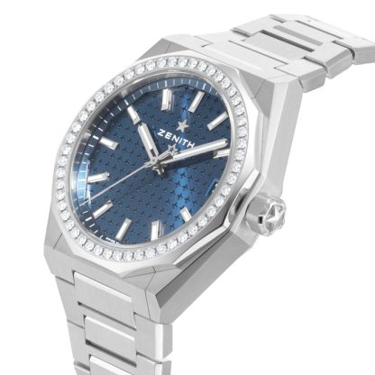 Zenith Defy Skyline 36 mm, stal i diamenty, zegarek automatyczny, niebieski 16.9400.670/51.I001 - obrazek 5