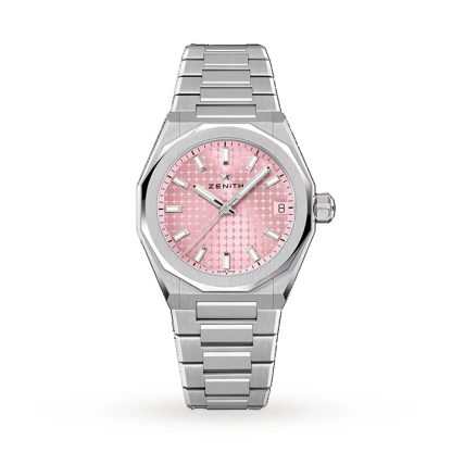 Zenith Defy Skyline 36mm Stalowy Zegarek Automatyczny Różowy 03.9400.670/18.I001