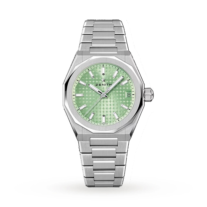 Zenith Defy Skyline 36mm Stalowy zegarek automatyczny Zielony 03.9400.670/61.I001