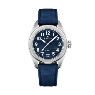Zenith Pilot Automatic 40mm Zegarek męski Niebieski 2 paski 03.4000.3620/51.I003